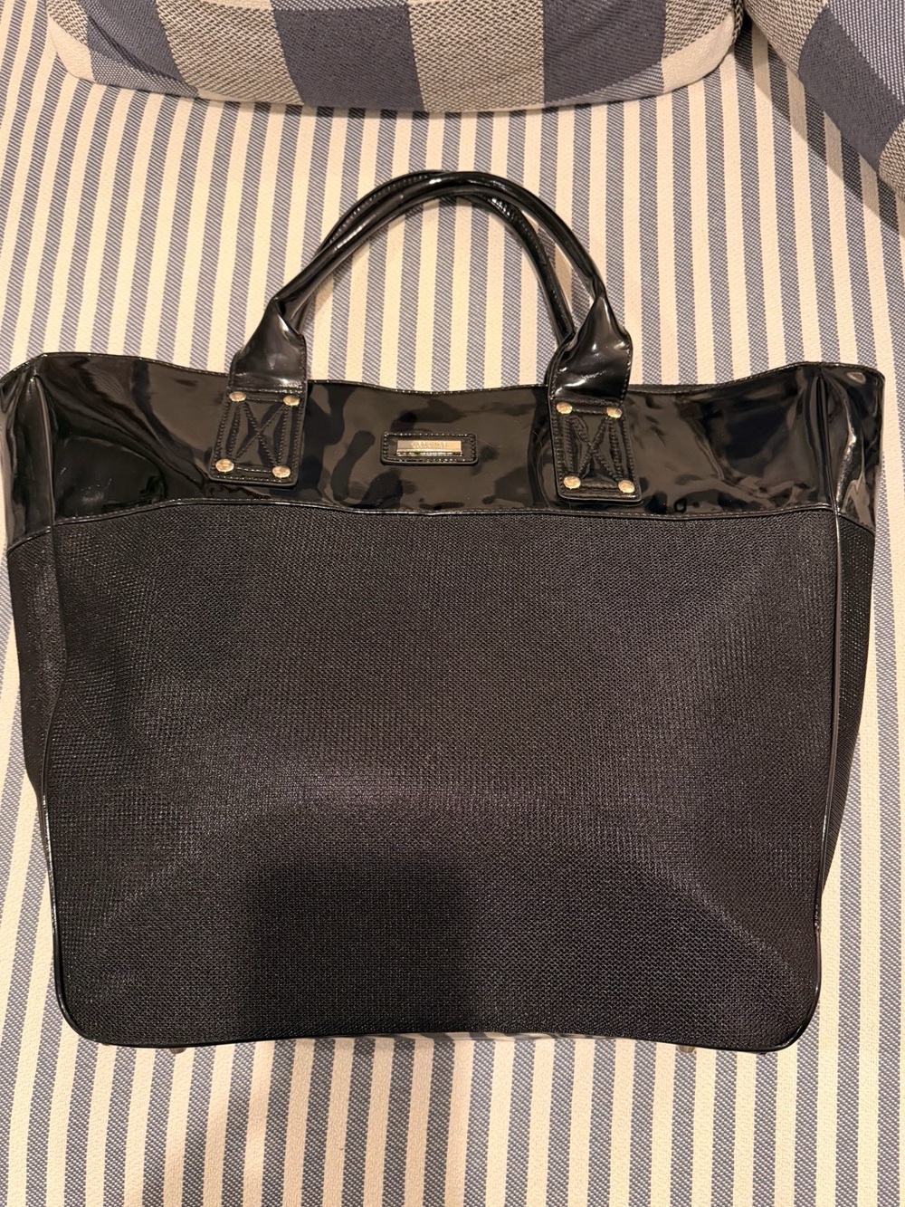 VERSACE PERFUME~Huge Black Tote with Gloss Trim 🖤🩶🖤🩶 - Picture 8 of 13